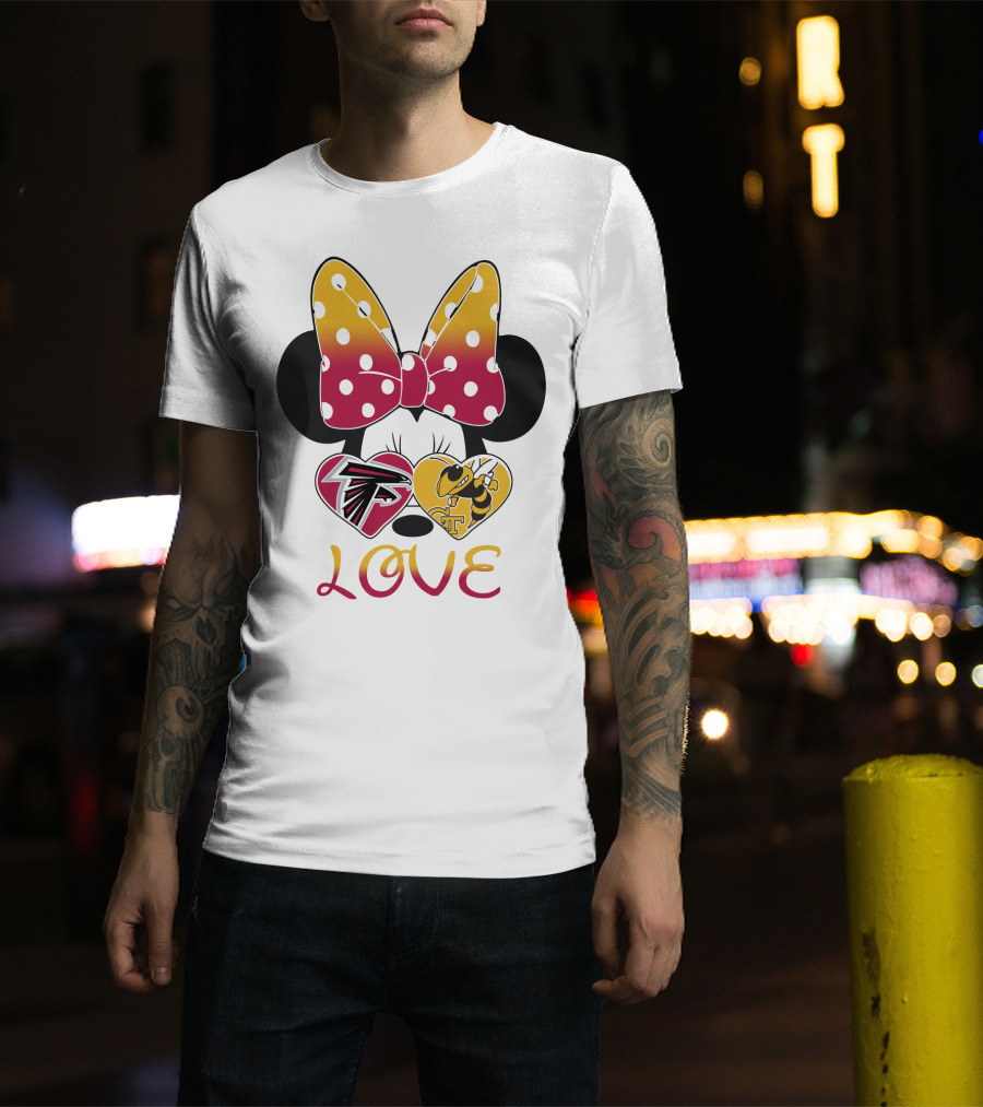 Falcons Georgia Tech Love Minnie Bow T-Shirt