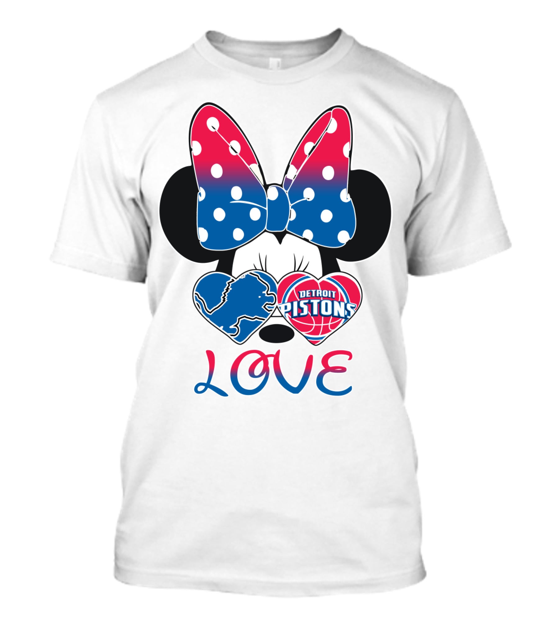 Detroit Pistons Lions Minnie Love T-Shirt