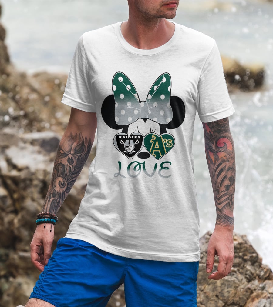 Raiders A's Love Minnie Mouse Bow T-Shirt