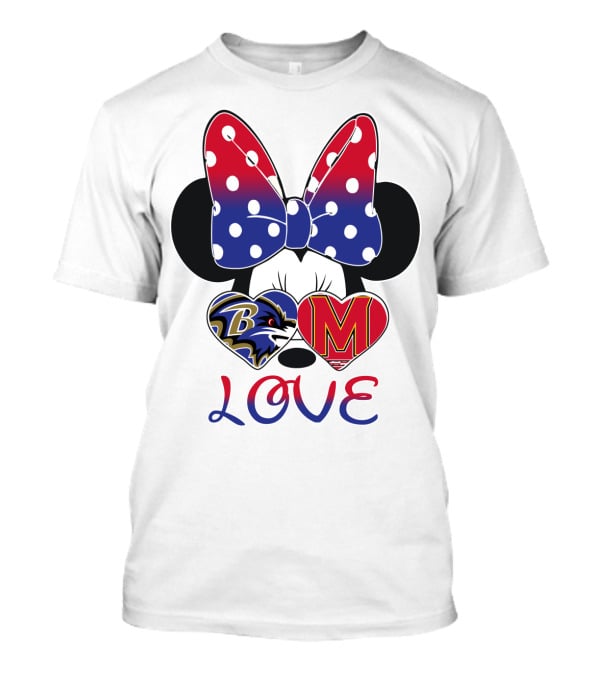 Mic 102 Minnie Mouse Ravens Maryland Love T-Shirt