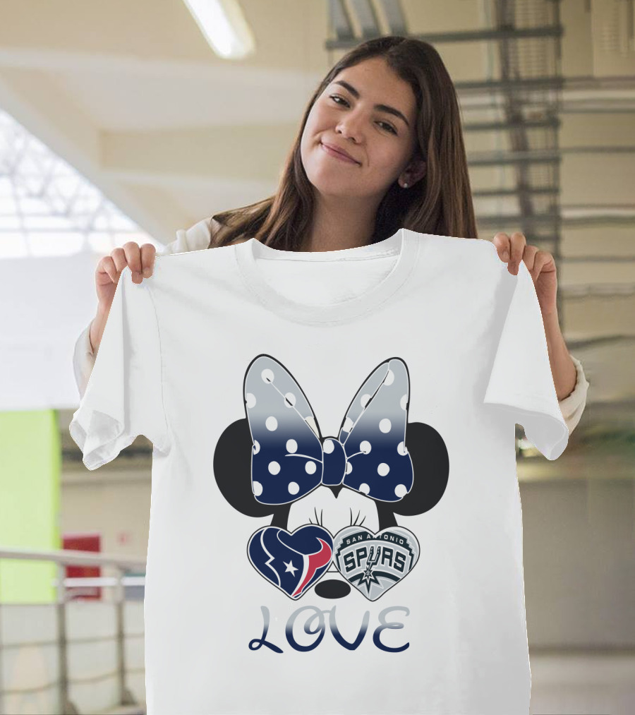 Mic 119 Minnie Love Houston Texans San Antonio Spurs T-Shirt