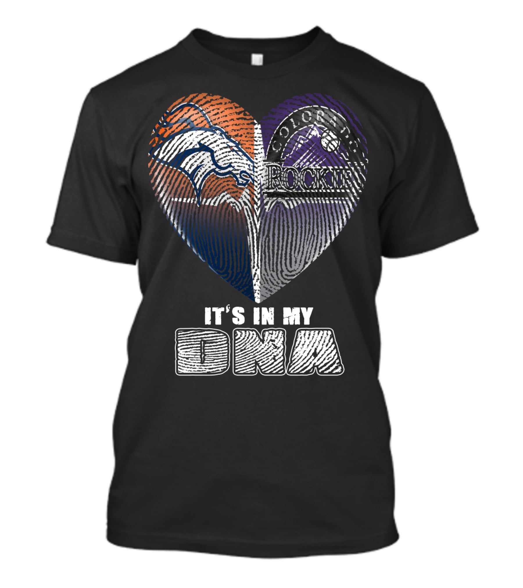 It's In My Dna Broncos Rockies Heart T-Shirt