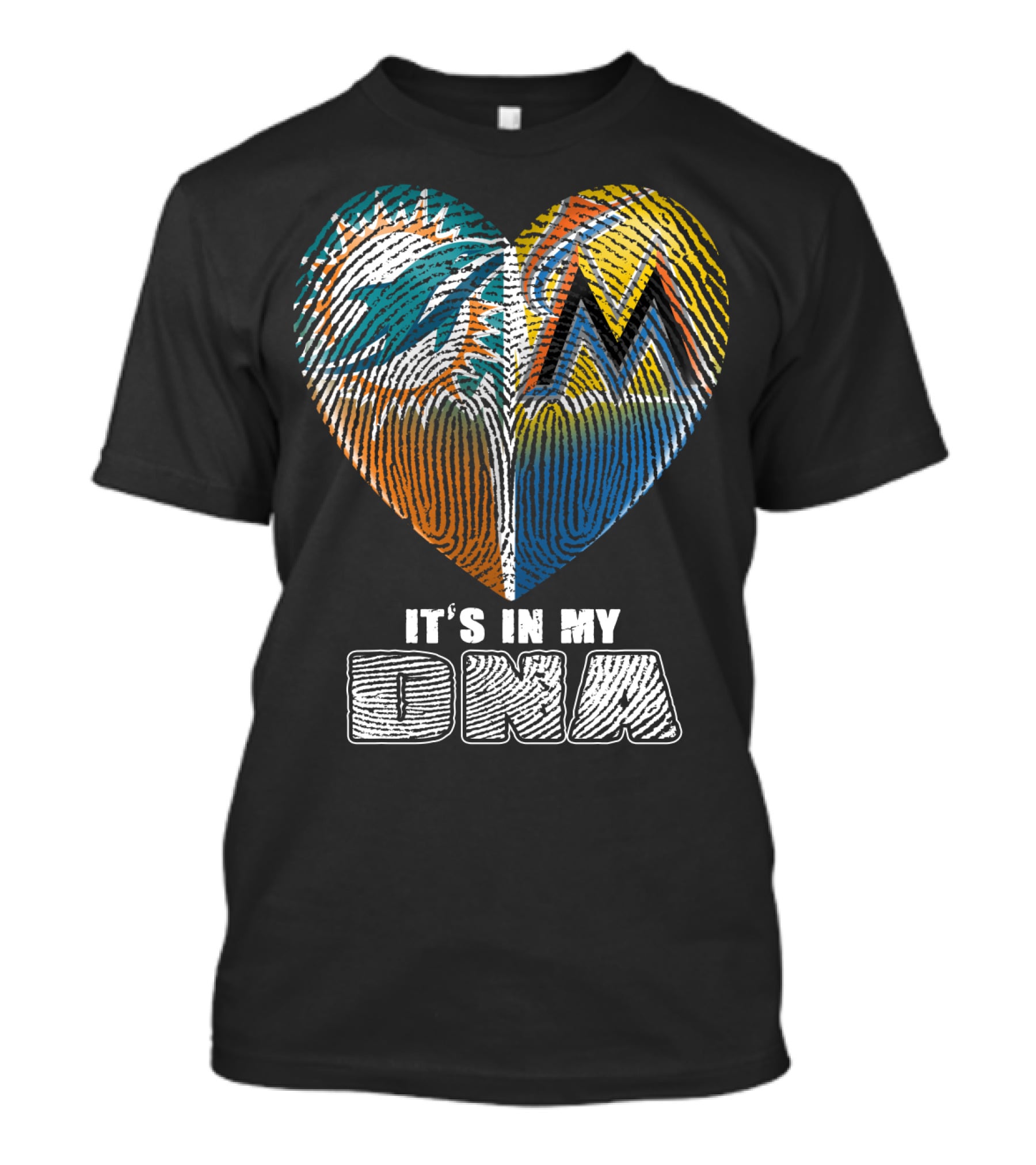 Miami Dolphins Marlins Heart It's In My Dna T-Shirt