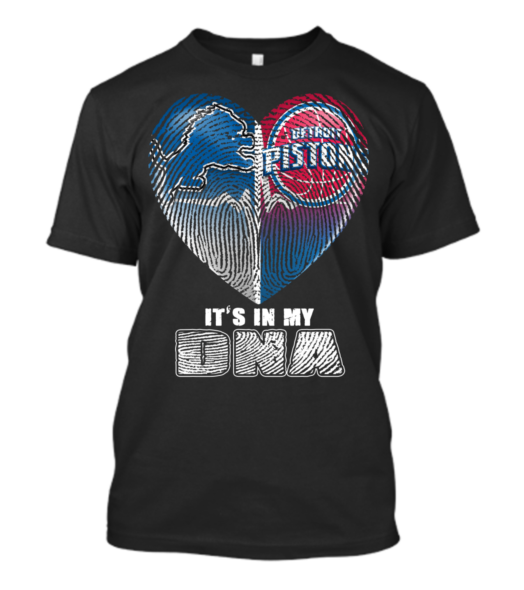 Detroit Pistons Lions Heart It's In My Dna T-Shirt