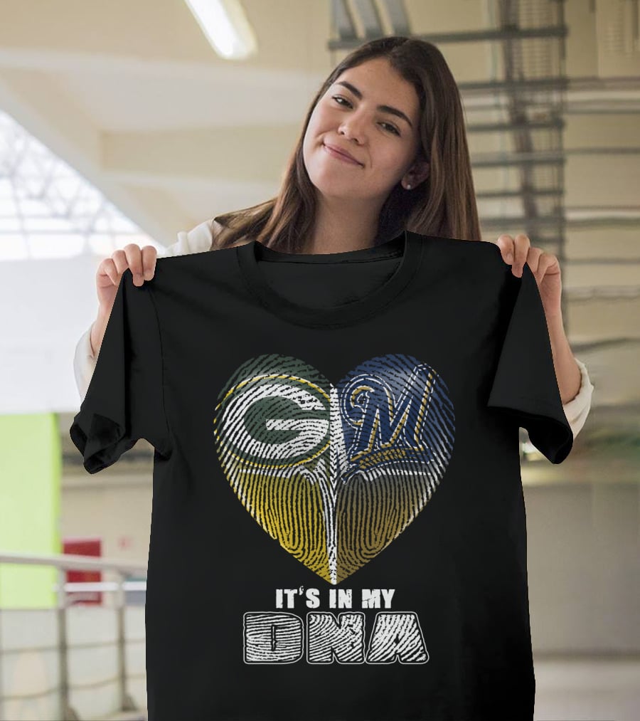 Green Bay Packers Milwaukee Brewers It's In My Dna T-Shirt