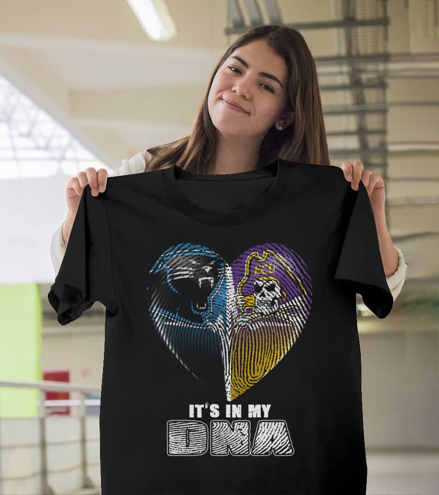 It's In My Dna Panthers Pirates Heart T-Shirt