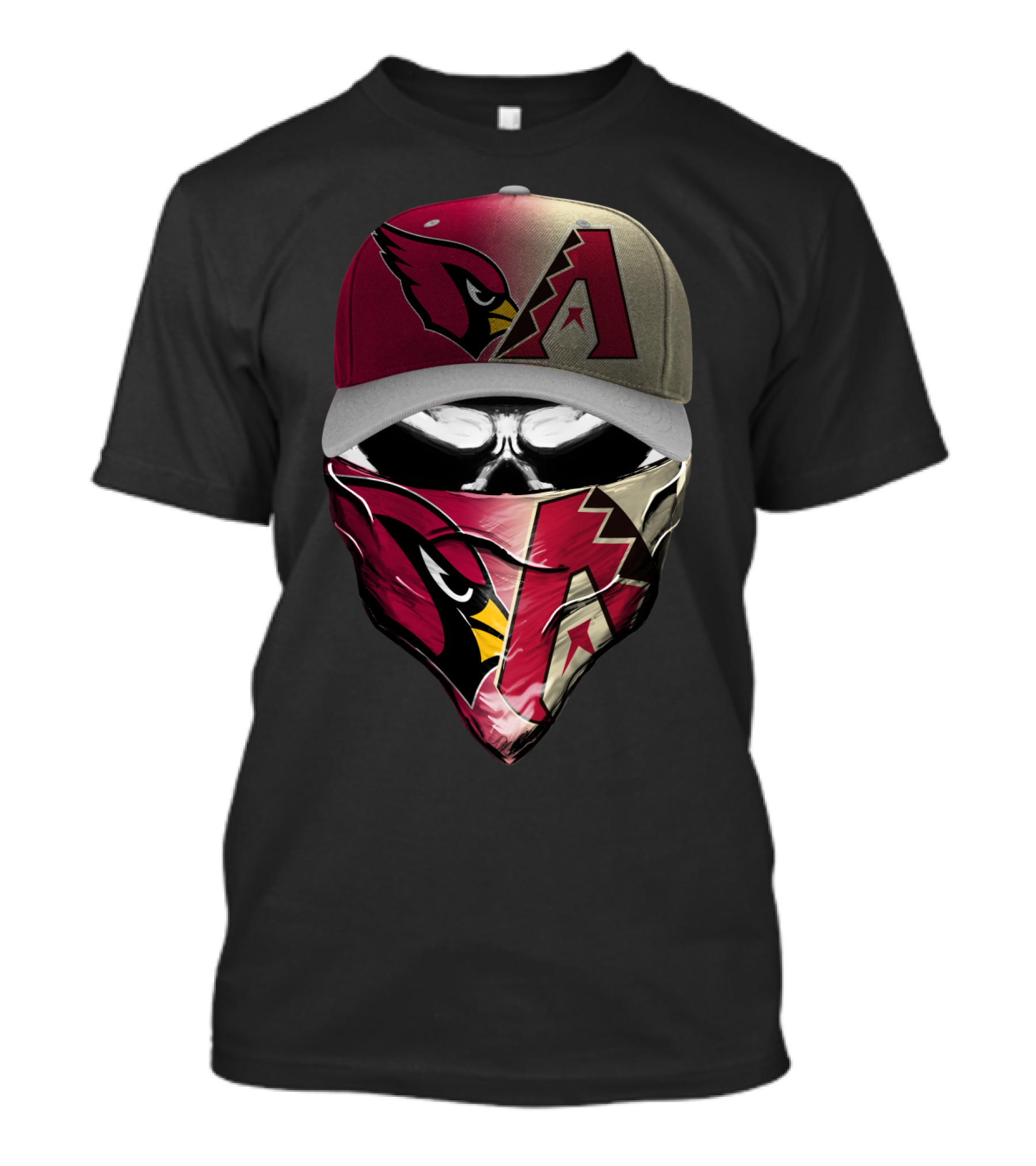 Arizona Cardinals Diamondbacks Mask Cap Combo T-Shirt