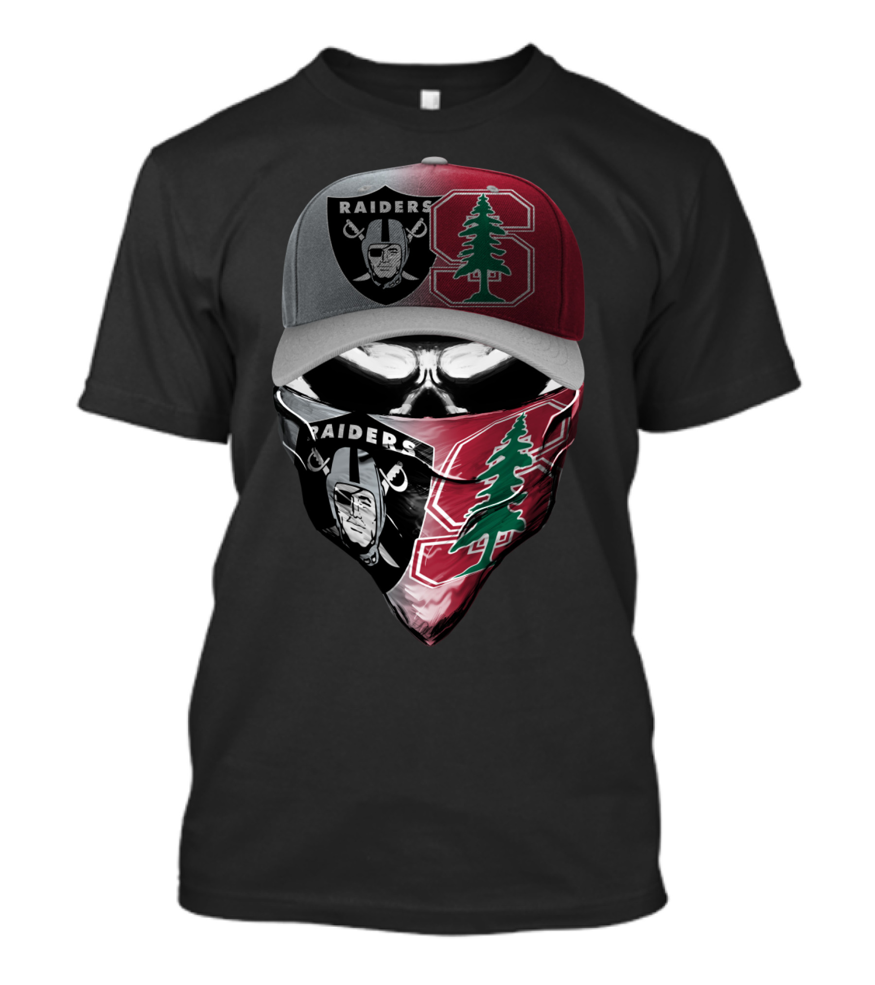 Raiders Stanford Tree Hybrid Fan Mask Hat Combination T-Shirt