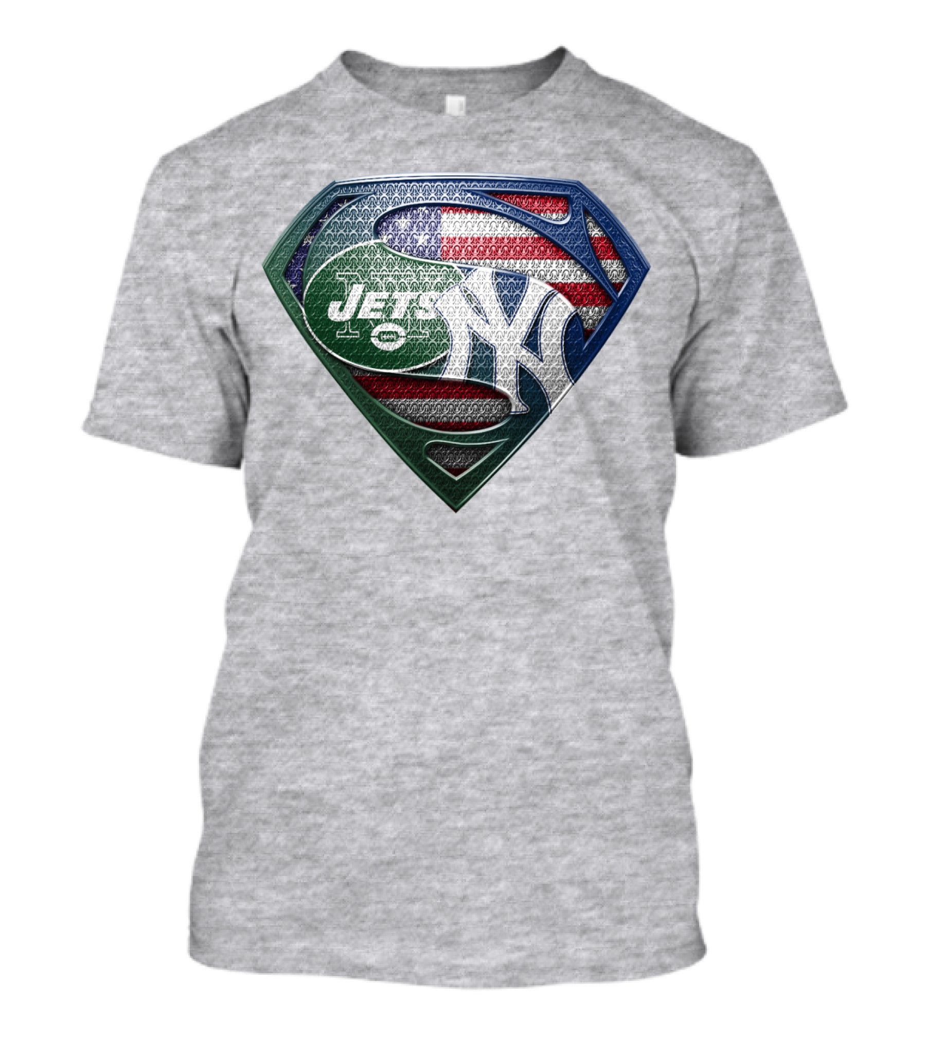Superman Shield New York Yankees Jets American Flag T-Shirt