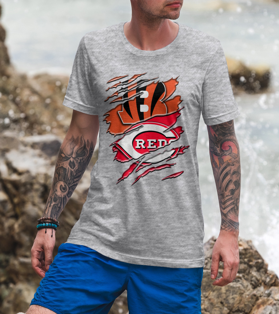 Bengals Reds Ripped Claw T-Shirt