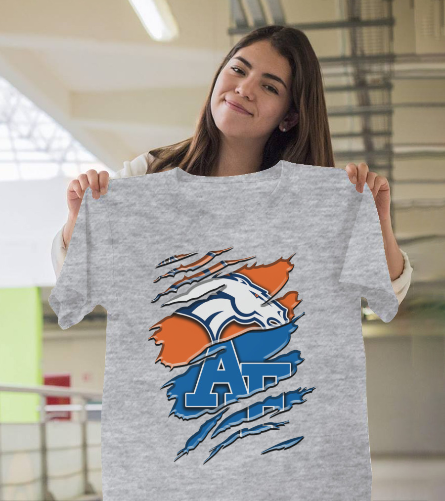 Denver Broncos And Air Force Falcons Logo Mashup Rah 015 T-Shirt