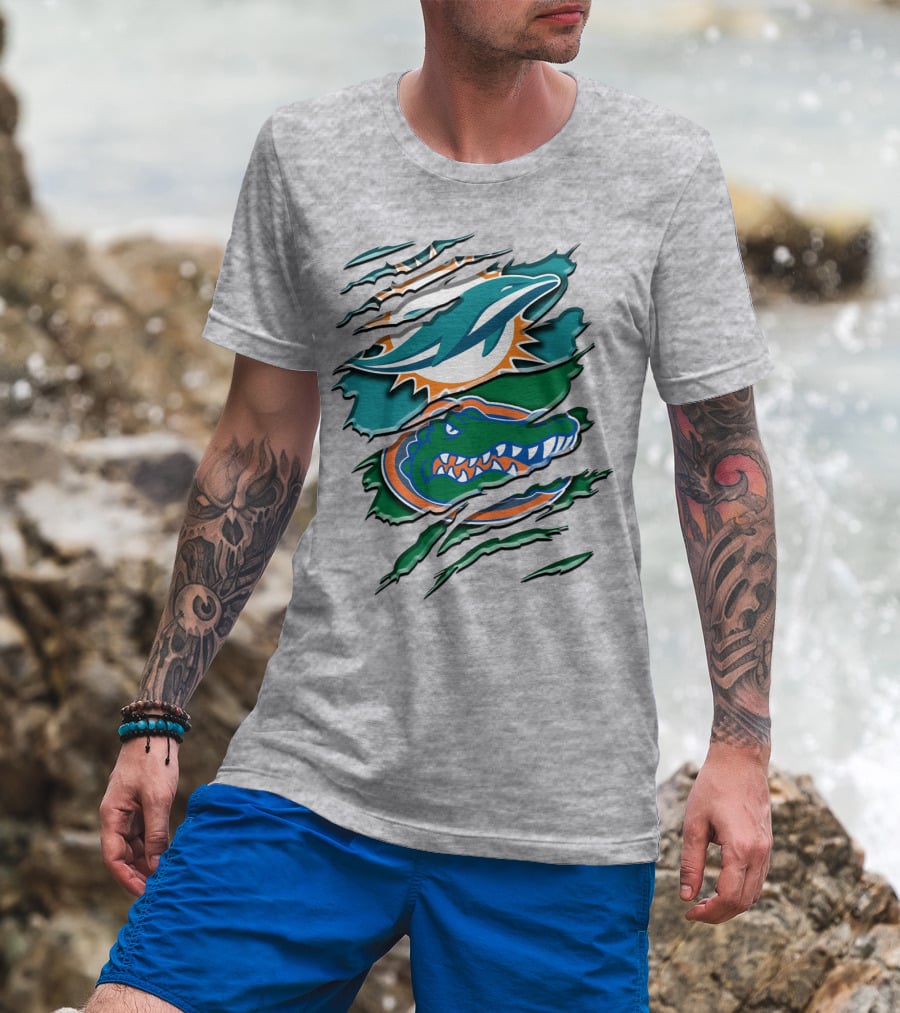 Rah Miami Dolphins Florida Gators Rip T-Shirt