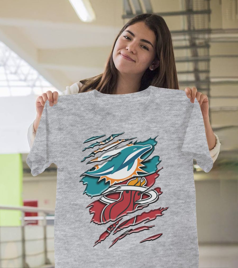 Miami Dolphins And Heat Rah 051 T-Shirt