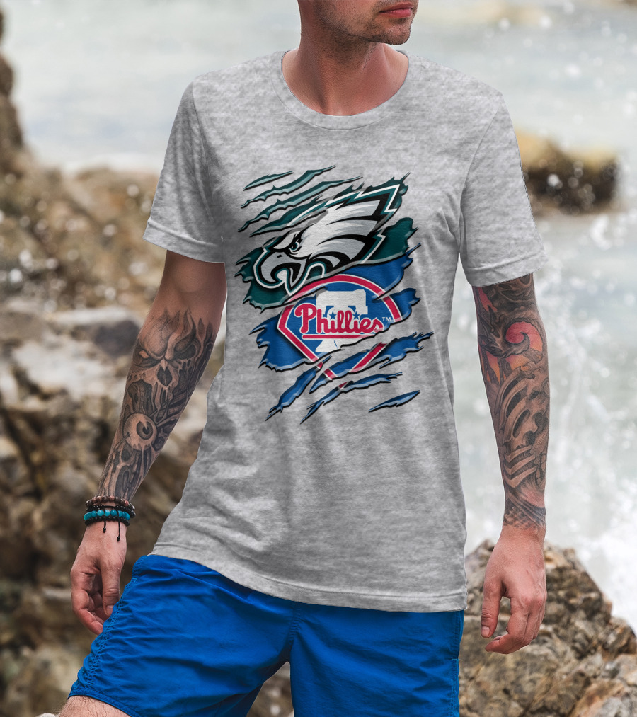 Philadelphia Eagles Phillies Logo Mashup T-Shirt