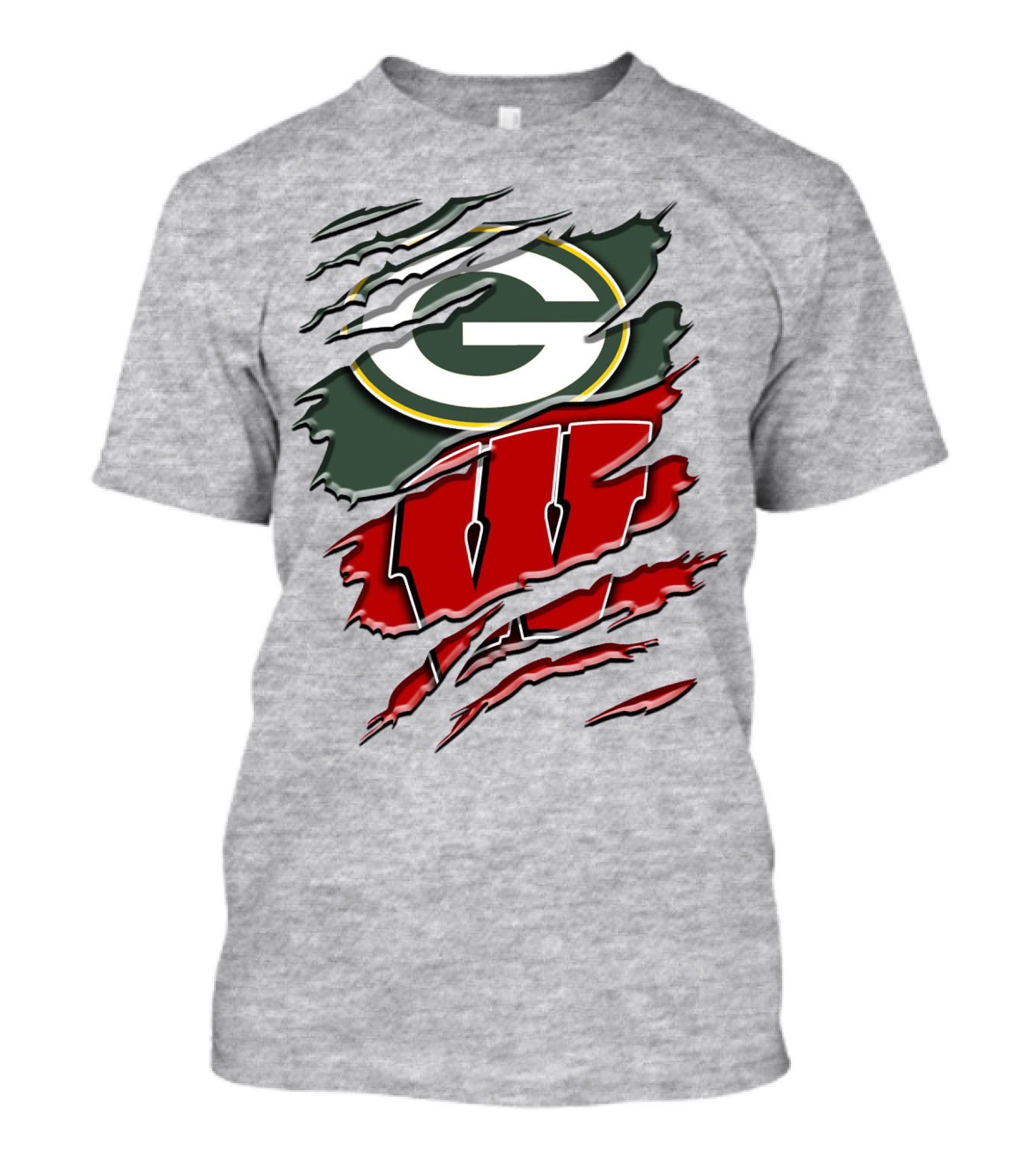 Green Bay Packers Wisconsin Badgers Claw Marks T-Shirt