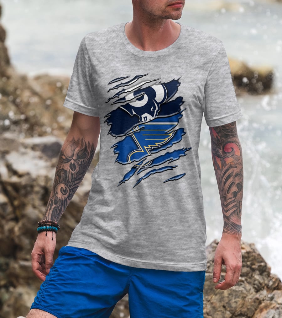 Rams And Blues Dual Logo Rah 099 T-Shirt