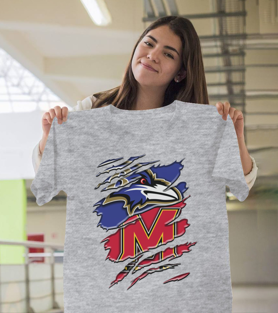 Baltimore Ravens Maryland Terrapins Mashup Rah 102 T-Shirt