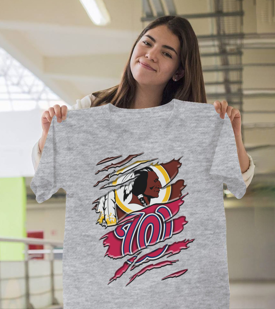 Washington Football Team And Nationals Logo Mashup Rah 105 T-Shirt