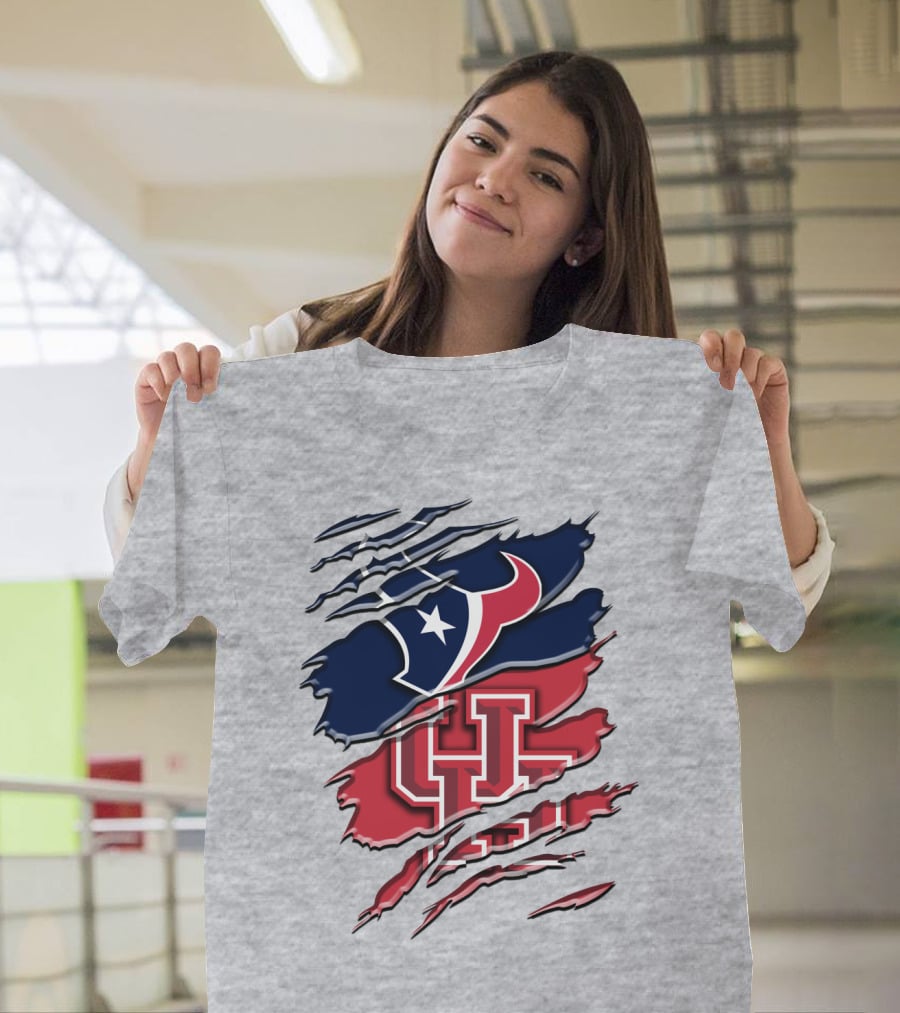 Houston Texans And University Of Houston Cougars Rah 117 T-Shirt