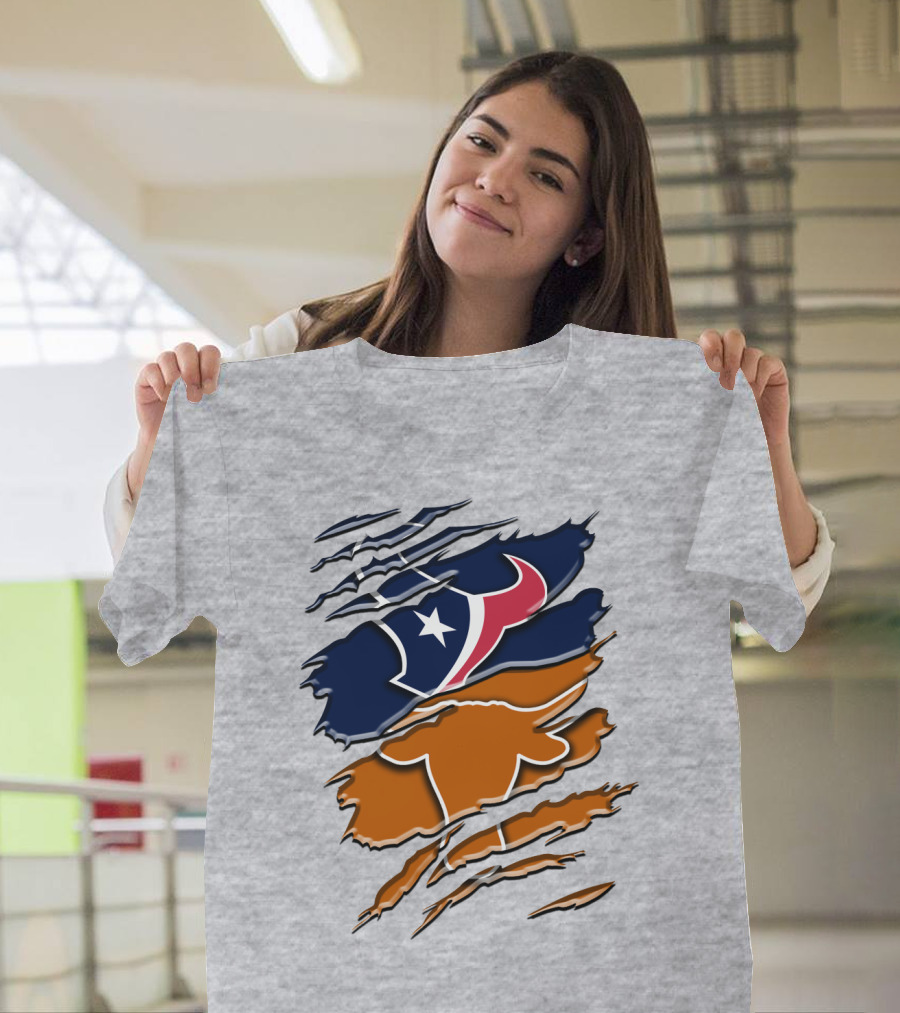 Houston Texans Longhorns Rah 123 T-Shirt