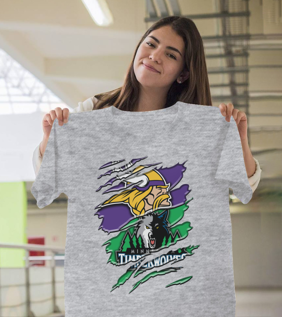 Minnesota Vikings Timberwolves Rah 134 Collaboration T-Shirt