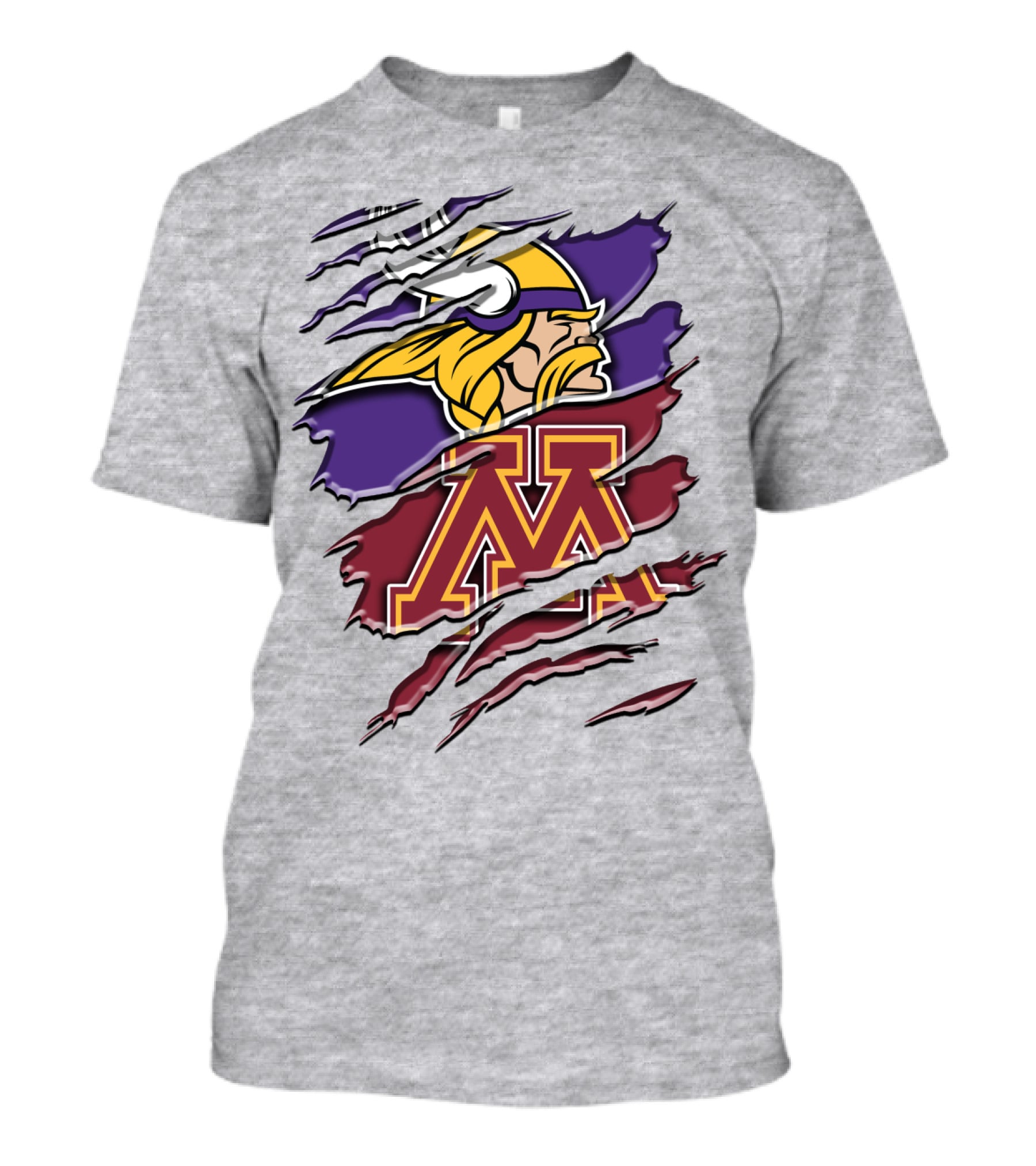 Minnesota Vikings And Golden Gophers Claw Marks Rah 133 T-Shirt