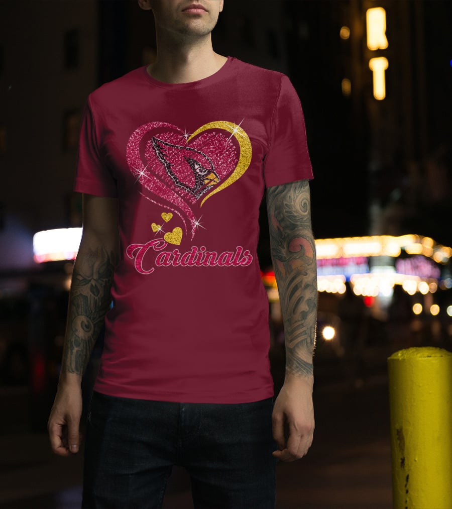 Cardinals Heart Glitter T-Shirt