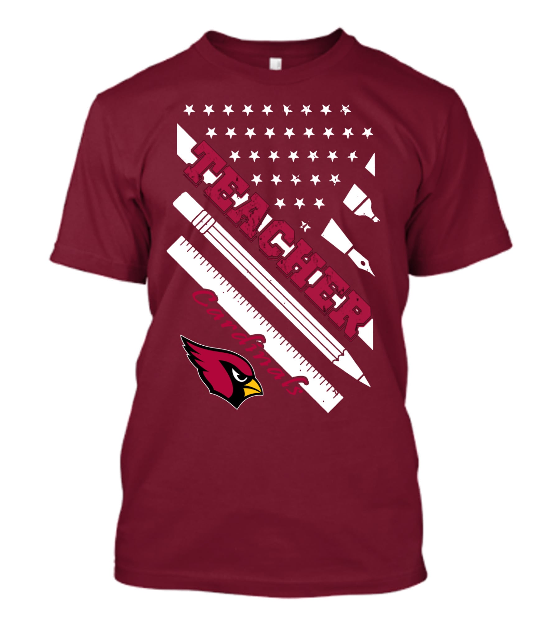 Arizona Cardinals Teacher Stars And Tools T-Shirt