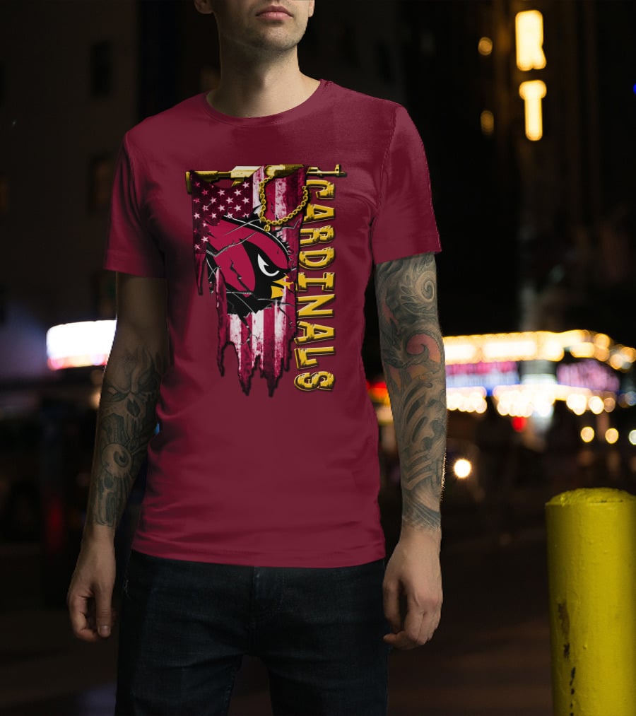 Cardinals Usa Flag And Chain T-Shirt