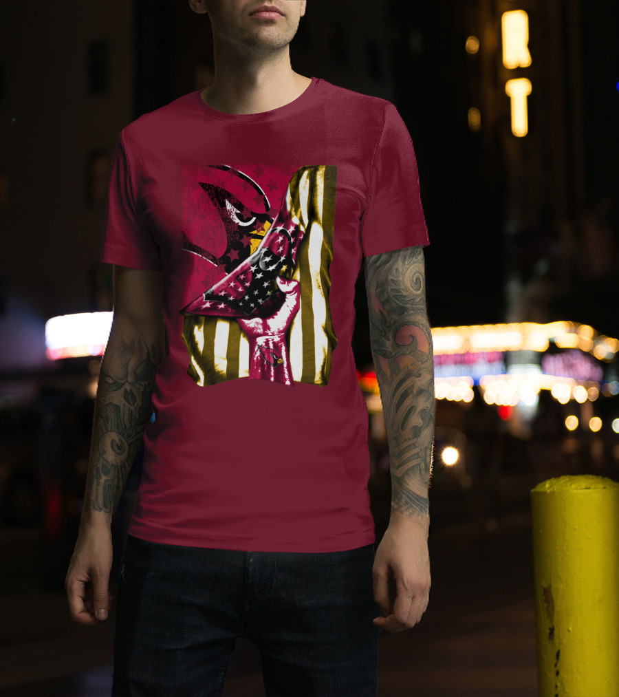 Arizona Cardinals Bold Patriotic Flag T-Shirt
