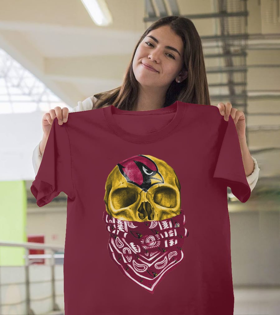 Arizona Cardinals Skull Bandana Red T-Shirt