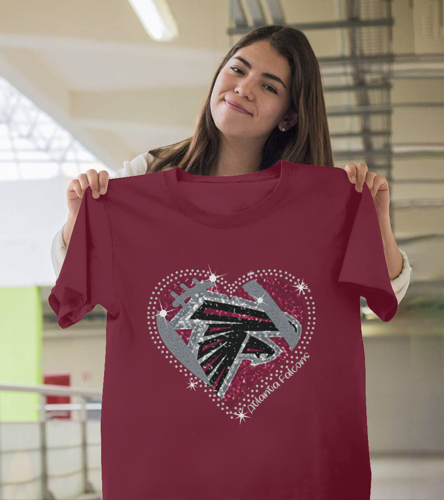 Atlanta Falcons Sparkling Heart T-Shirt
