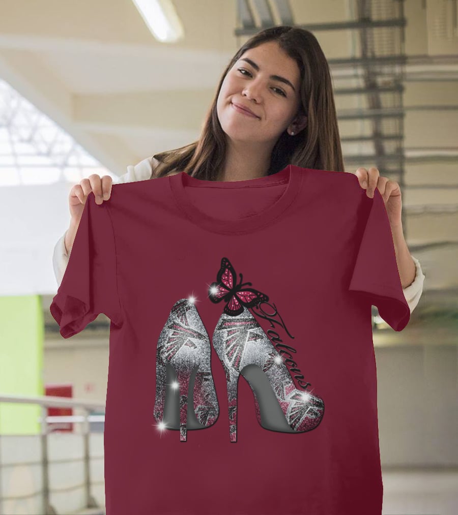 Atlanta Falcons High Heels With Butterfly T-Shirt