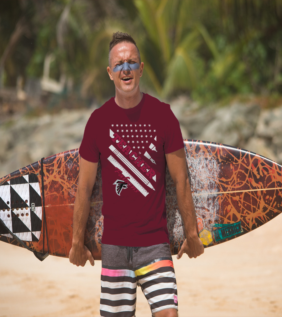 Atlanta Falcons Teacher Stars And Stationery Theme T-Shirt