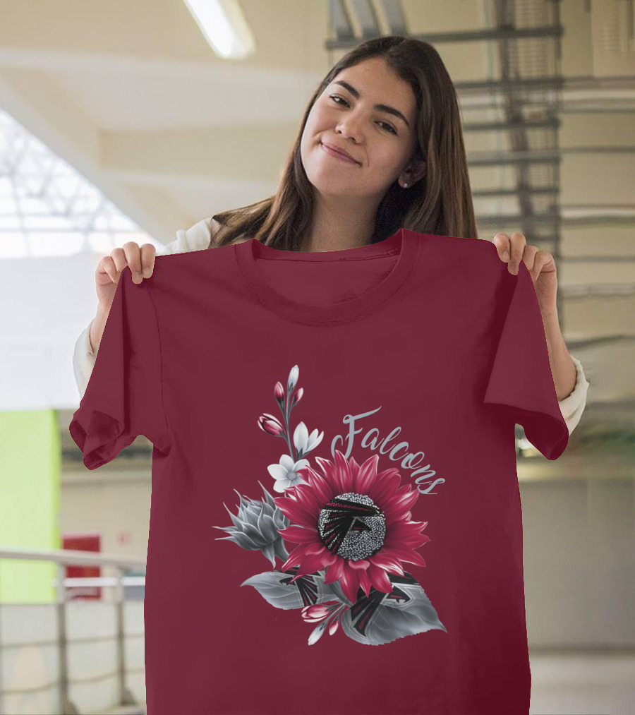 Falcons Floral Atlanta Falcons Logo Blossom T-Shirt
