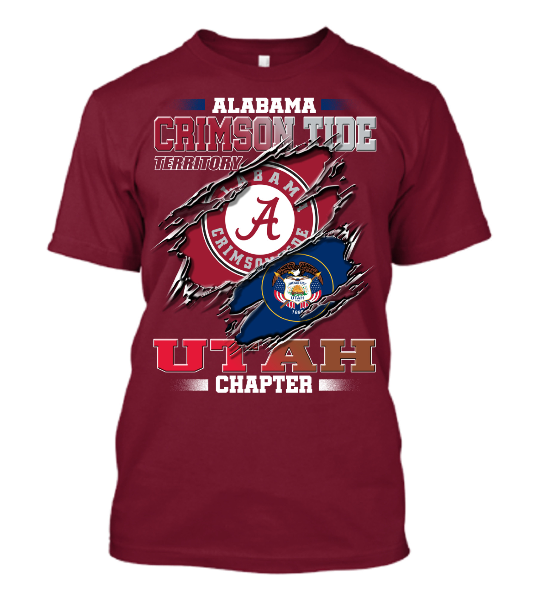 Alabama Crimson Tide Territory Utah Chapter 1896 Seal T-Shirt