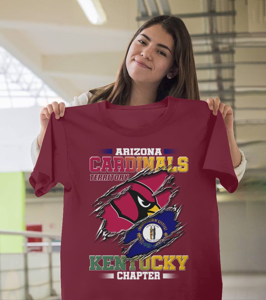 Arizona Cardinals Territory Kentucky Chapter Commonwealth Of Kentucky Flag T-Shirt