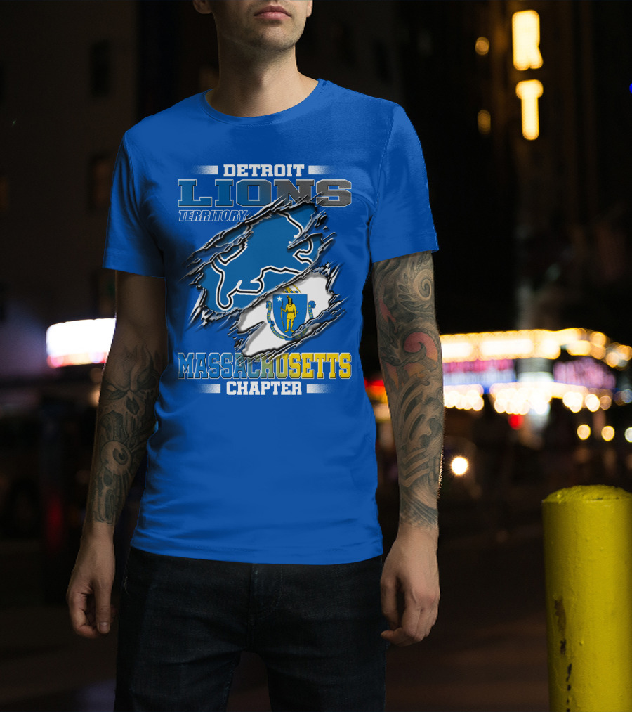 Detroit Lions Territory Massachusetts Chapter T-Shirt