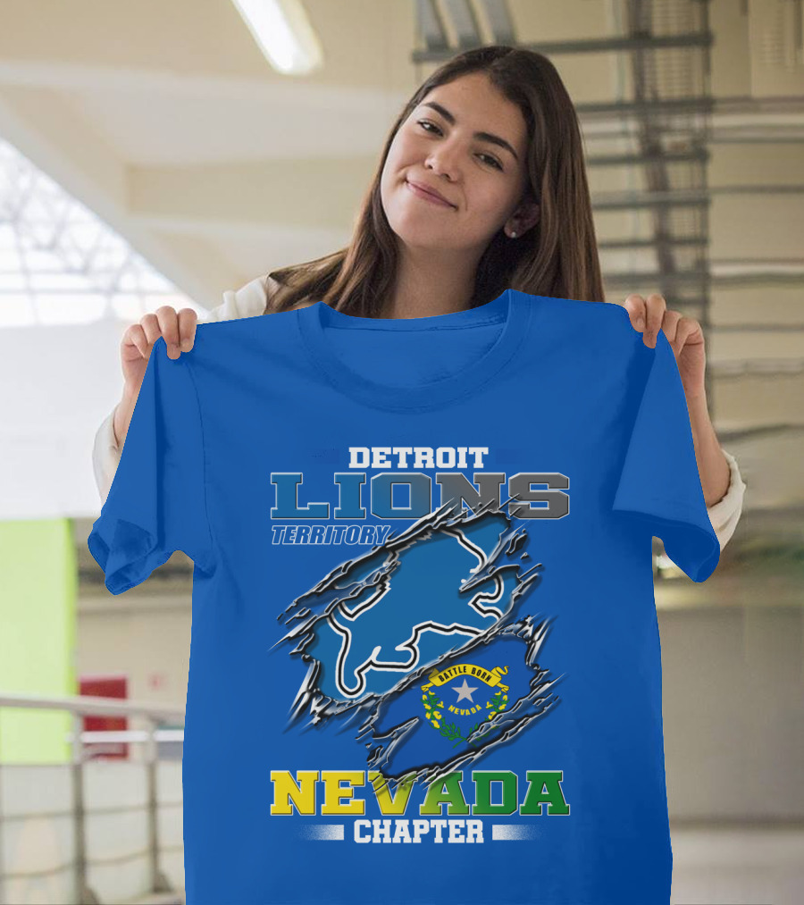 Detroit Lions Territory Nevada Chapter Battle Born T-Shirt