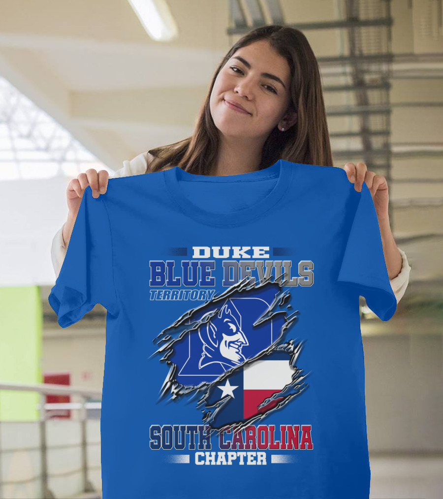 Duke Blue Devils Territory South Carolina Chapter Texas Flag T-Shirt