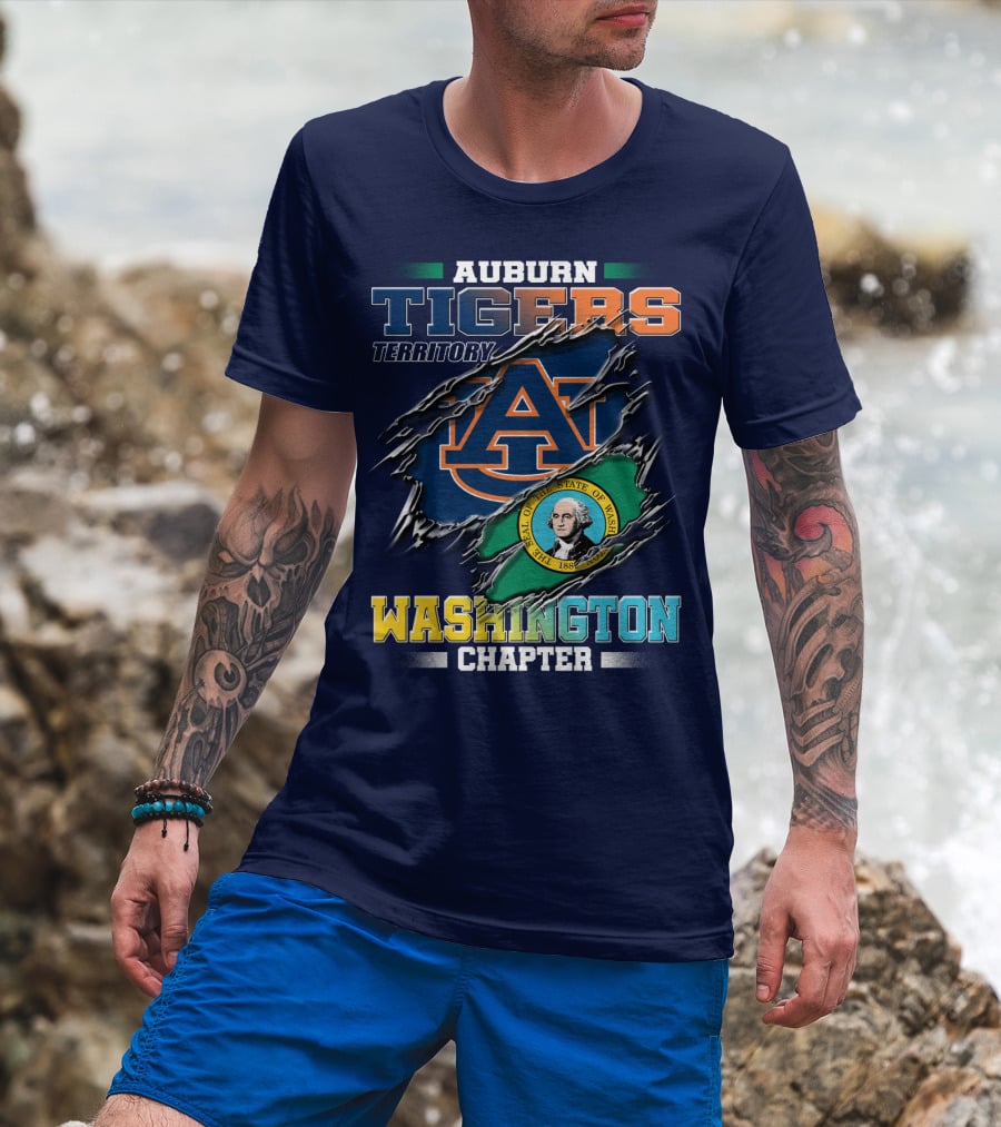 Auburn Tigers Territory Washington Chapter Seal Of Washington T-Shirt