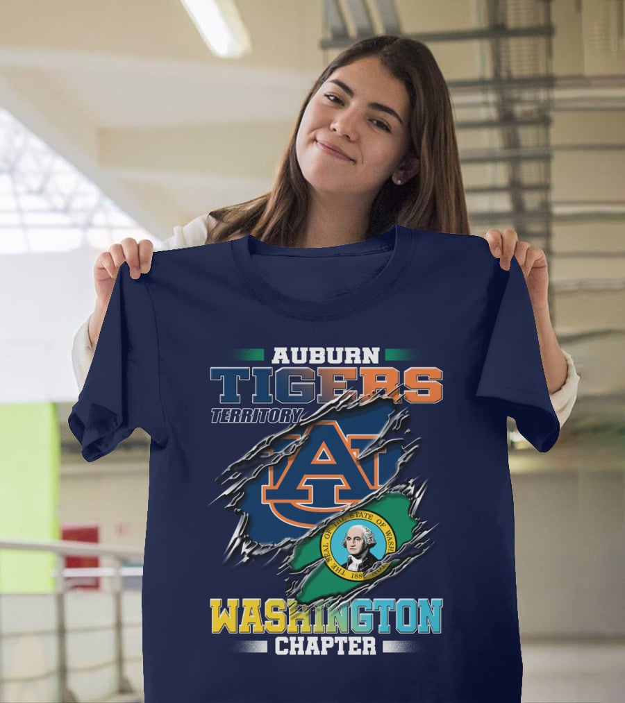 Auburn Tigers Territory Washington Chapter Seal Of Washington T-Shirt