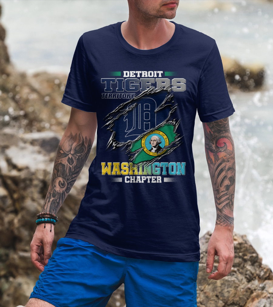 Detroit Tigers Territory Washington Chapter State Seal T-Shirt