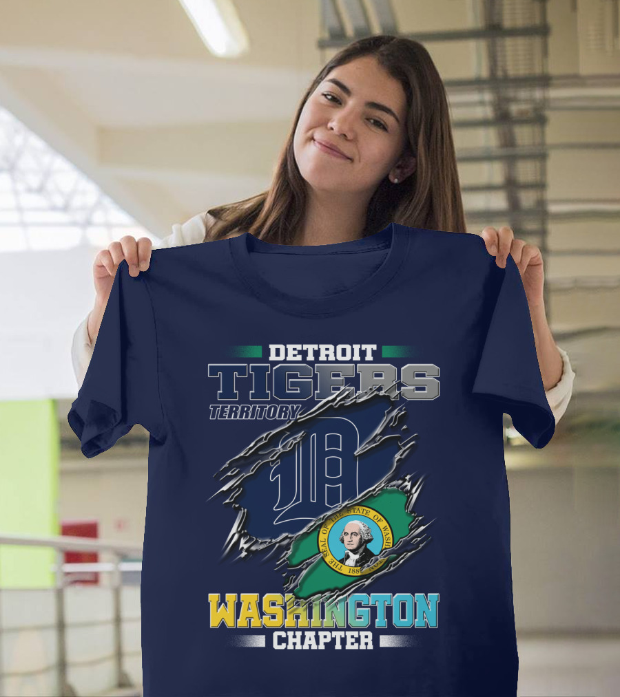 Detroit Tigers Territory Washington Chapter State Seal T-Shirt
