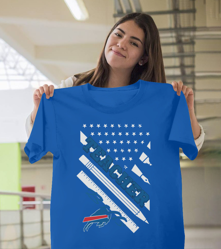 Usa Flag Teacher Buffalo Bills T-Shirt