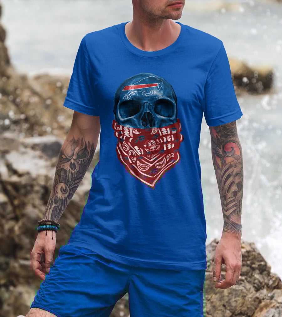 Buffalo Bills Skull With Bandana T-Shirt