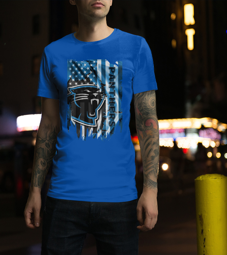 Panthers American Flag Stars And Stripes T-Shirt