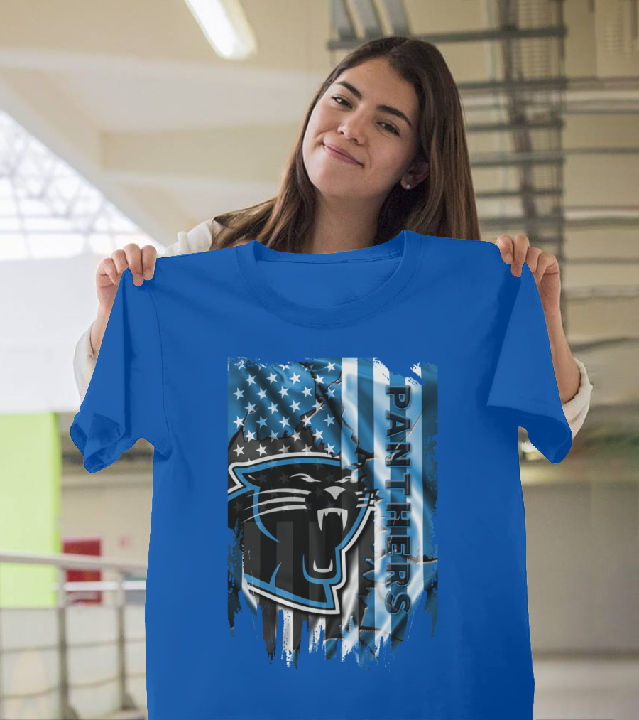 Panthers American Flag Stars And Stripes T-Shirt