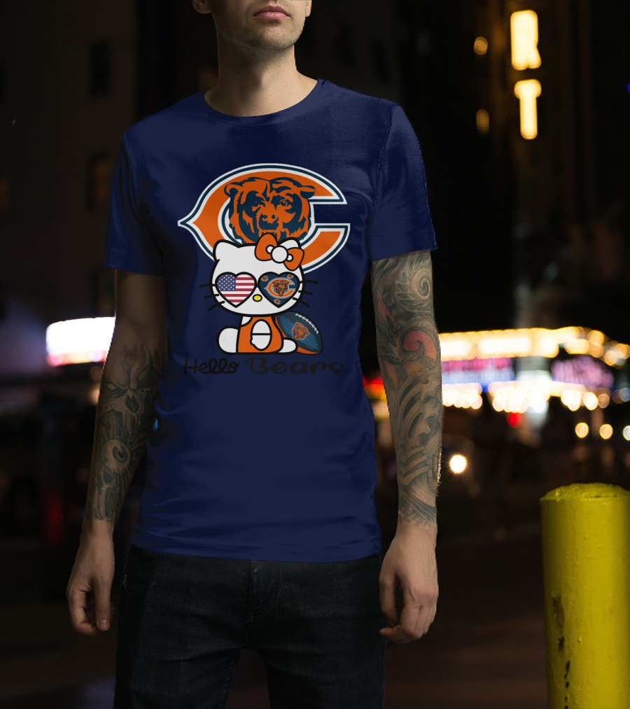 Hello Bears Chicago Bears Football Kitty T-Shirt