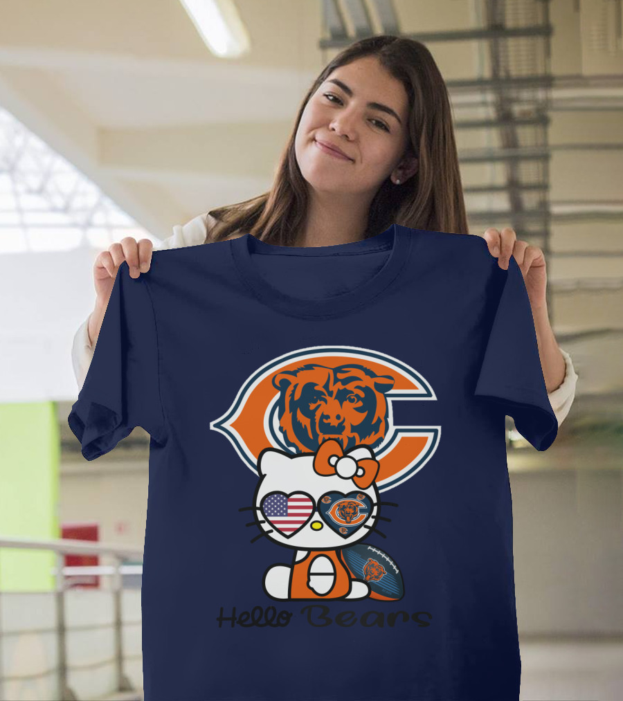 Hello Bears Chicago Bears Football Kitty T-Shirt